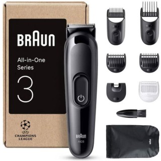 Braun AIO3545 All-in-one Trimmer Σετ Επαναφορτιζόμενης Κουρευτικής Μηχανής Μαύρο 
