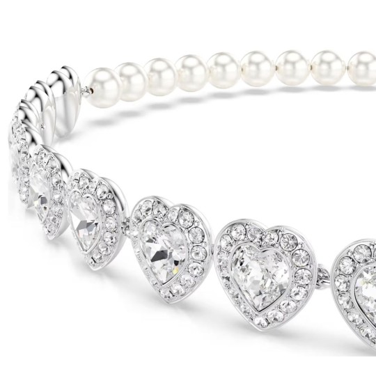Swarovski Ariana Grande x Choker Crystal Pearl Heart White Rhodium Plated 5720861