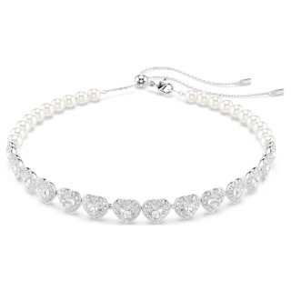 Swarovski Ariana Grande x Choker Crystal Pearl Heart White Rhodium Plated 5720861