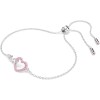 Swarovski Hyperbola 5691143 Γυναικείο Βραχιόλι Αλυσίδα με Καρδιά Ασημί /Ροζ