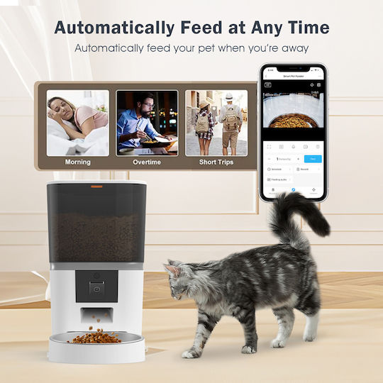 BRUNO Smart Ταΐστρα Κατοικίδιων BRN-0237 με κάμερα 2MP 6L WiFi Λευκή