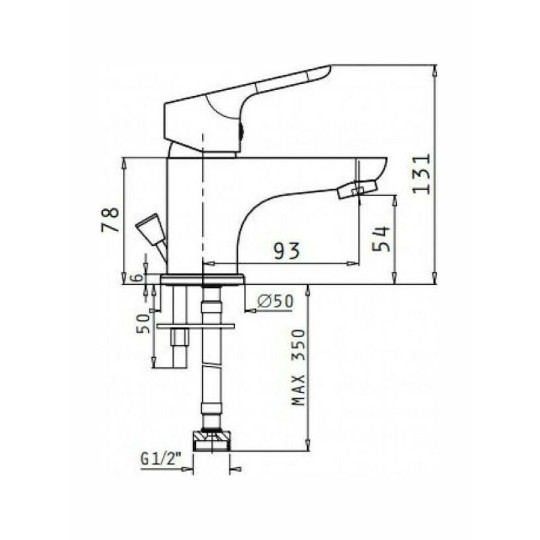 Pyramis Tella Mini Αναμεικτική Μπαταρία Νιπτήρα Ασημί