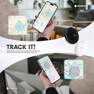 MiLi Mini GPS Tracker MiTag Duo Bluetooth Black