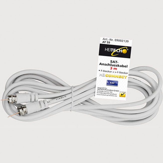 HEITECH SAT CONNECTION CABLE 3M F-PLUG HEI002139 White