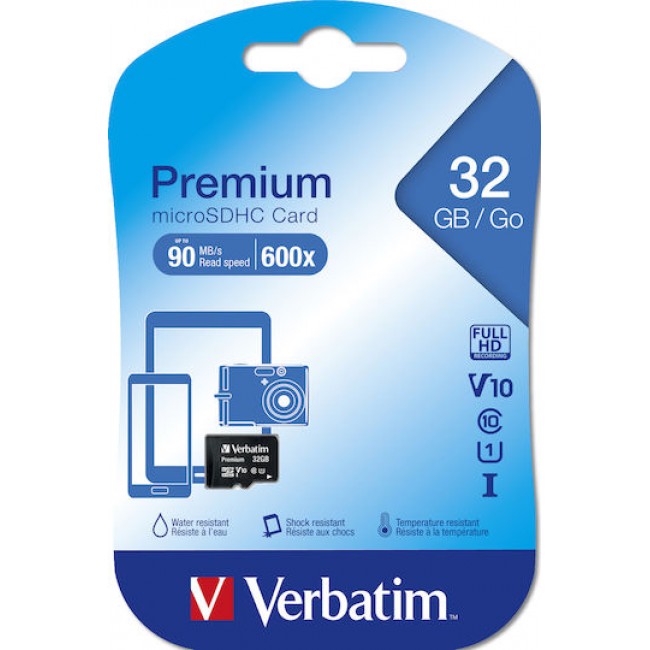 Verbatim MicroSDHC 32GB Class 10 U1 V10