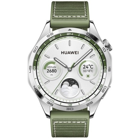 Huawei Watch GT 4 Stainless Steel 46mm (Green Composite Strap) 