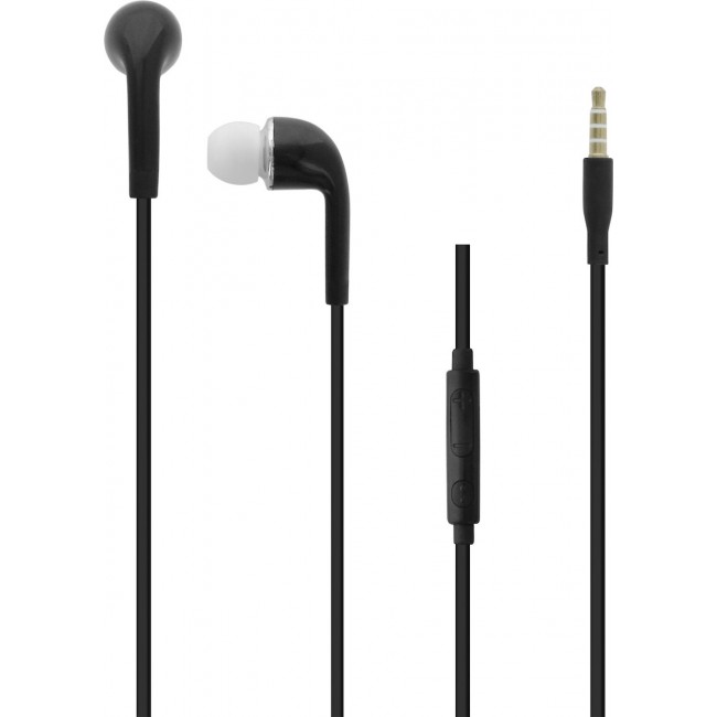 LAMTECH MOBILE EARPHONES WITH MIC (LAM073029) Black