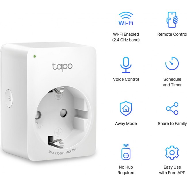 TP-Link Tapo P100 v1.2 Mini Smart Wi-Fi Socket 
