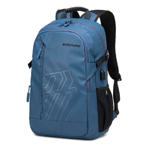 ARCTIC HUNTER B00387 Τσάντα Πλάτης με Θήκη Laptop 15.6", 26L, USB, Μπλε