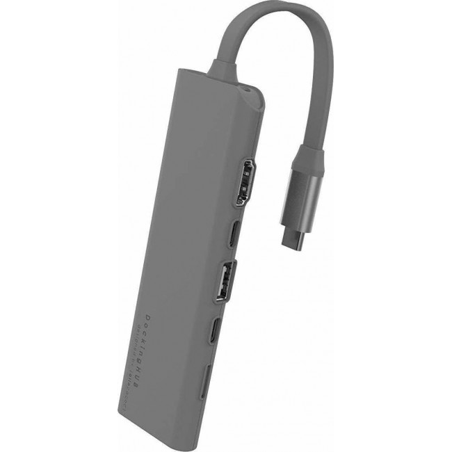 Allocacoc DockingHUB USB-C Multi-Port Pass Through Adaptor - Grey