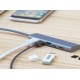 Allocacoc DockingHUB USB-C Multi-Port Pass Through Adaptor - Grey