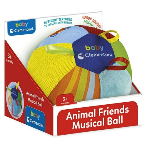 Baby Clementoni Animal Friends Music Ball από Ύφασμα (1000-17464)