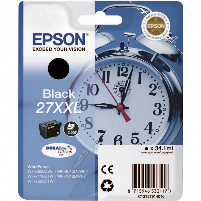 Epson 27XXL Μελάνι Εκτυπωτή InkJet Μαύρο 