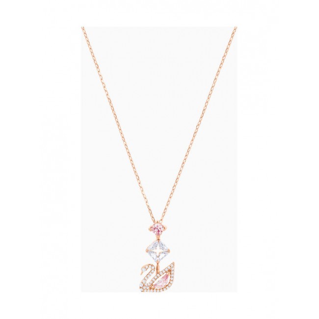 Swarovski Dazzling Swan Y Necklace, Multi-colored, Rose gold plating (5473024)