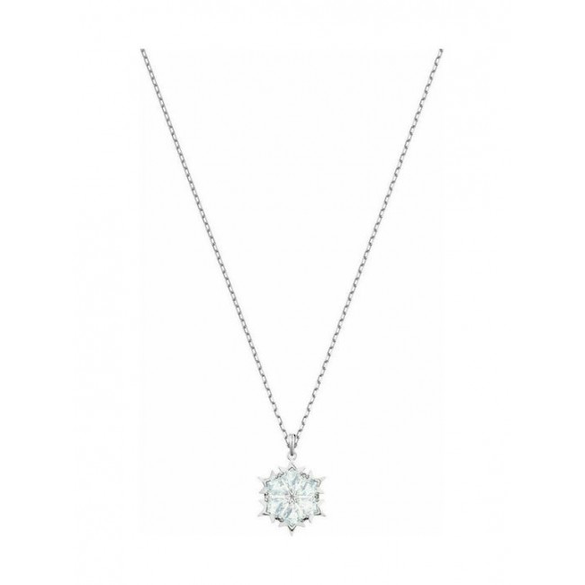 Swarovski Magic Snowflake Κολιέ Λευκό, Επιροδιωμένο 5428432