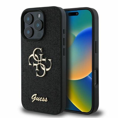 Guess iPhone 16 Pro - Fixed Glitter Big 4G Black - GUHCP16LHG4SGK