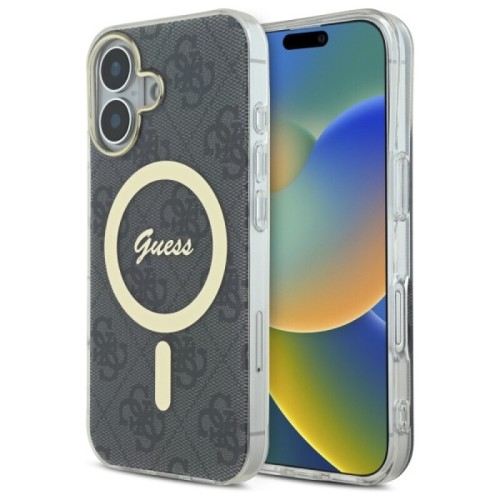 Guess “4G Logο” Hard Case  iPhone 16 (Διάφανο/Μαύρο – GUHMP16SH4STK)