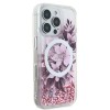 Guess “Liquid Glitter Flower" Θήκη προστασίας από σκληρό πλαστικό – iPhone 16 Pro (Ροζ – GUHMP16LLFMWTP)