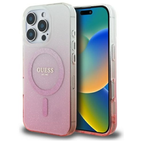 Guess “Glitter Gradient” Hard Case iPhone 16 Pro Max Ροζ (GUHMP16XHGRCELP)