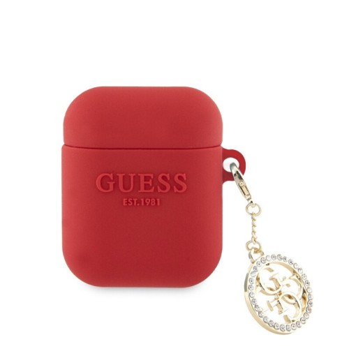 Guess Logo Charm Collection" Κόκκινο Apple AirPods 2