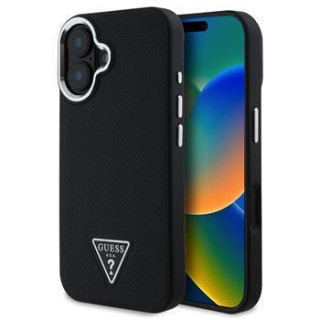 Guess Grained Triangle MagSafe iPhone 16 (GUHMP16SPGTSPSK) - Black Guess Grained Triangle MagSafe iPhone 16 (GUHMP16SPGTSPSK) - Black