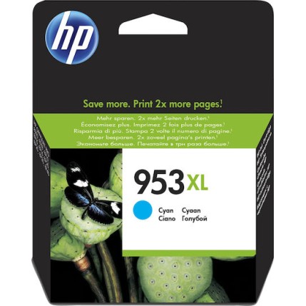 HP 953XL Γνήσιο Μελάνι Εκτυπωτή InkJet Κυανό (F6U16AE)