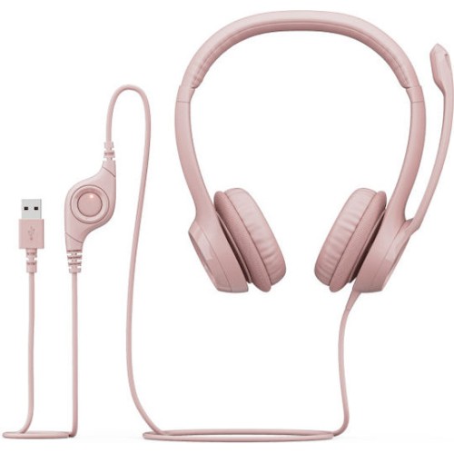 Logitech H390 On Ear Multimedia Ακουστικά Ροζ (981-001281)