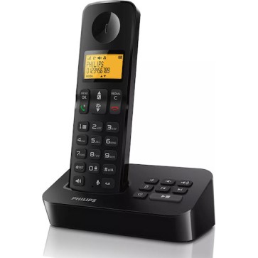 PHILIPS D2651B-34 Ασύρματο Τηλέφωνο με Ελληνικό Μενού Μαύρο