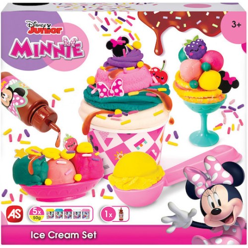 AS Πλαστελίνη Disney Minnie Φτιάχνω Παγωτό Με Σιρόπι Και Sprinkles Με 5 Βαζάκια 250γρ Για 3+ Χρονών