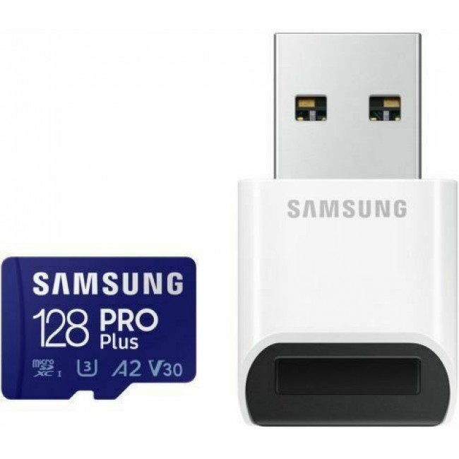 Samsung 128GB MicroSDXC Card Pro Plus MB-MD128SB/WW with Reader