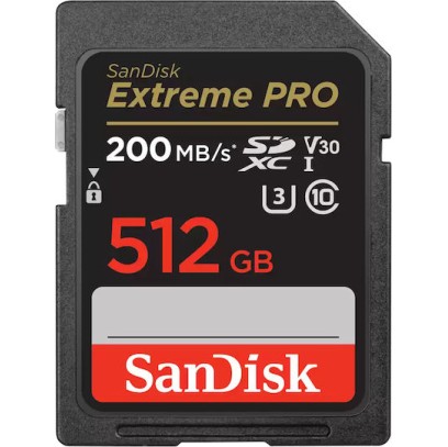 Sandisk Extreme Pro SDXC 512GB Class 10 U3 V30 UHS-I 200MB/s (SDSDXXD-512G-GN4IN)