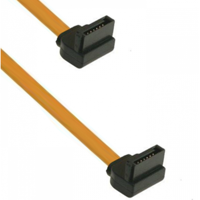 Detech Cable Sata 90 Degrees Male 30cm, Yellow