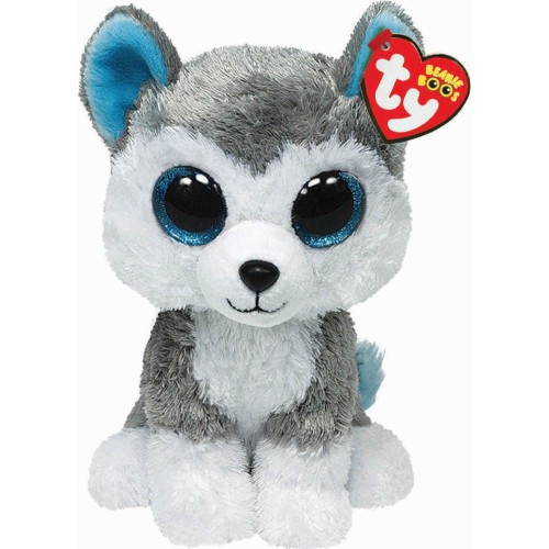 TY Beanie Boos Slush Χνουδωτό Σκυλάκι Γκρι Και Λευκό 15εκ (1607-36006)