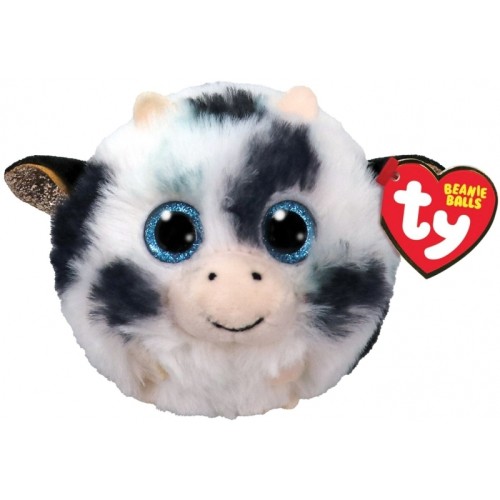 TY Beannie Balls Mooph Χνουδωτή Αγελαδίτσα Λευκή Με Μαύρες Στάμπες (1607-42556)