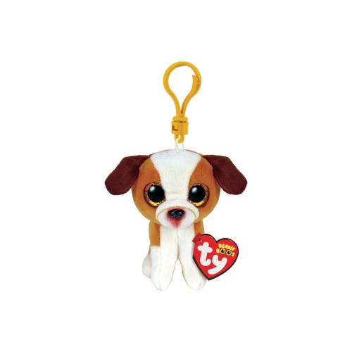 TY Beanie Boos Hugo Χνουδωτό Κλιπ Σκυλάκι Καφέ Και Λευκό 8.5εκ (1607-35258)