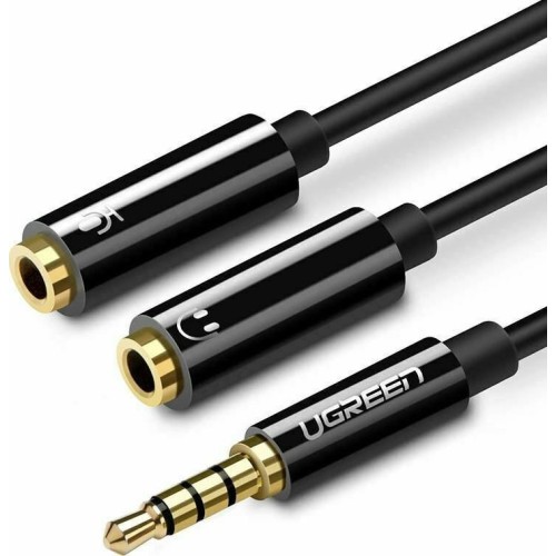 Ugreen Καλώδιο 3.5mm male - 3.5mm female Μαύρο 0.2m (30620)