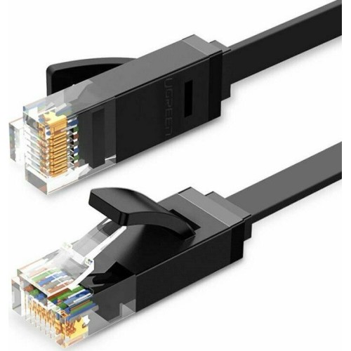 Ugreen NW102 Flat U/UTP Cat.6 Καλώδιο Δικτύου Ethernet 1m Μαύρο (50173)