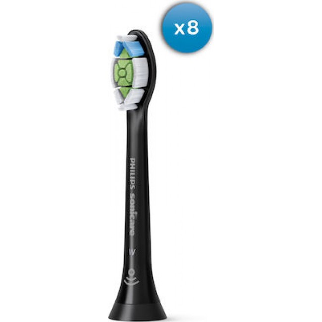 Philips Sonicare W2 Optimal White Standard Ανταλλακτικές Κεφαλές για Ηλεκτρική Οδοντόβουρτσα Black HX6068/13 8τμχ