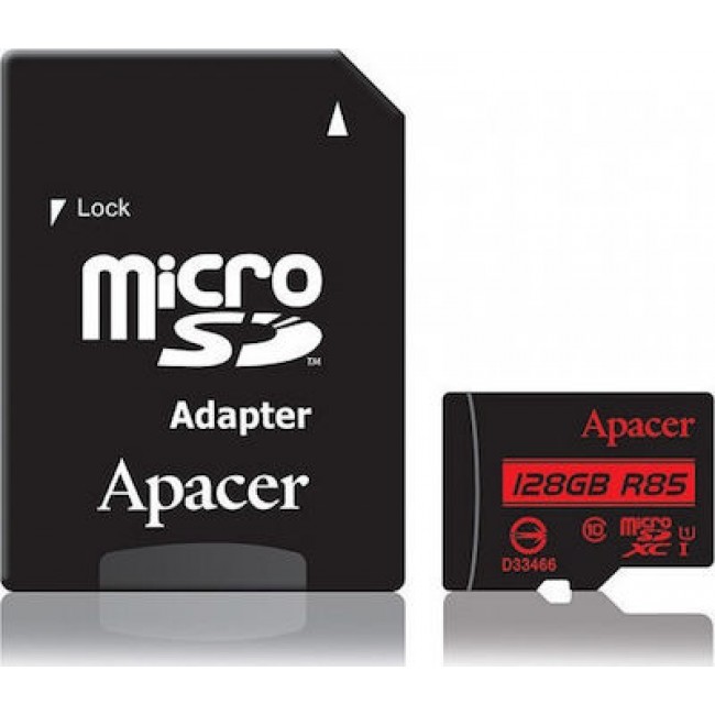 Apacer R85 microSDXC 128GB Class 10 U1 UHS-I με Αντάπτορα