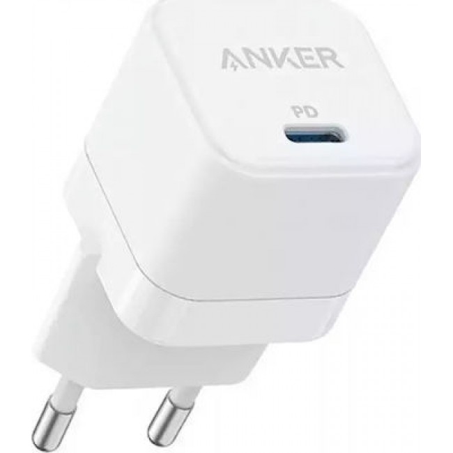 Anker Φορτιστής με Θύρα USB-C 20W Quick Charge 3.0 / Power Delivery Λευκός (Powerport III Cube) (A2149321)