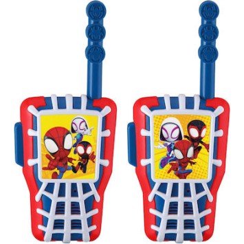 eKids Spiderman Walkie Talkies για παιδιά & ενήλικες με ενσωματωμένο μεγάφωνο και εμβέλεια 150 μέτρων (SA-207) (Μπλε/Κόκκινο)