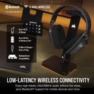 Corsair HS80 Max RGB Ασύρματο Over Ear Μαύρο Corsair HS80 Max RGB Ασύρματο Over Ear Μαύρο
