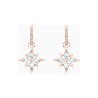 Swarovski Γυναικεία Σκουλαρίκια Κρεμαστά Με Πέτρες Symbolic Star Hoop Επιχρυσωμένα 5494337