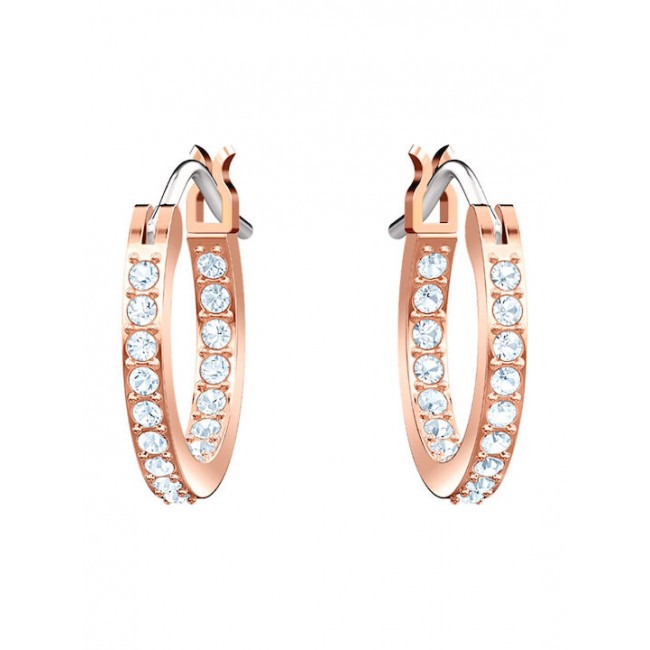 Swarovski Symbolic hoop earrings Evil eye, Blue, Rose gold-tone plated 5425857