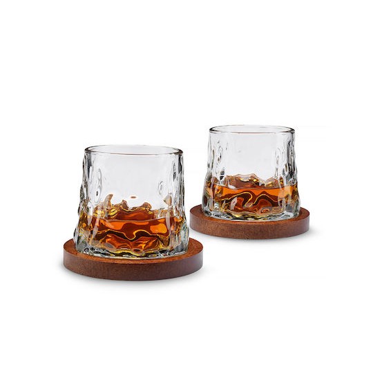 InGenious Rotating Whisky Glasses with Coaster (Σετ των 2 τεμαχίων)