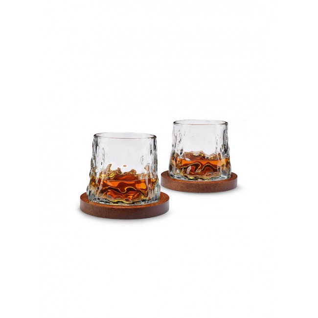 InGenious Rotating Whisky Glasses with Coaster (Σετ των 2 τεμαχίων)