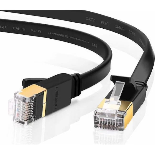 Ugreen Flat U/UTP Cat.7 Καλώδιο Δικτύου Ethernet (11267) 20m Μαύρο