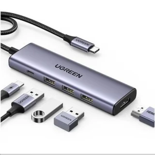 Ugreen CM511 USB-C Docking Station HDMI 4K PD Ethernet Γκρι Ugreen CM511 USB-C Docking Station HDMI 4K PD Ethernet Γκρι